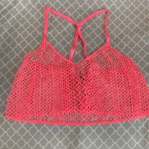 Victoria’s Secret Fishnet Crop Top Pink M NWT